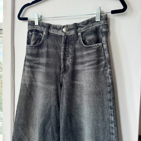 Rag & Bone Miramar Sofie Wide-Leg Pants Sweatpant Jeans Washed Black 23 - Picture 6 of 12